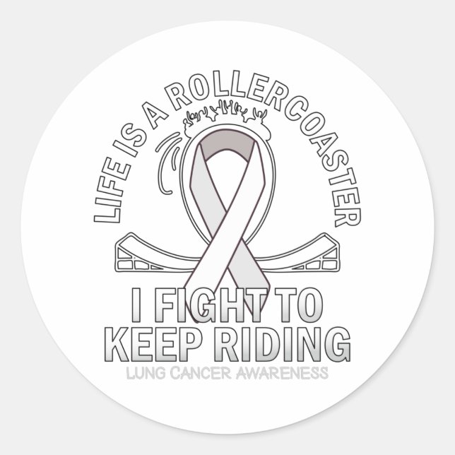 Sticker Rond Ruban blanc de sensibilisation au cancer du poumon (Devant)