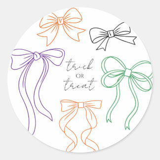 Sticker Rond Ruban Coquette Nœud Halloween