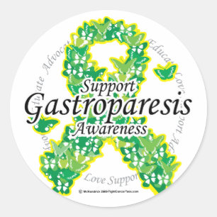 Sticker Rond Ruban de papillon de gastroparésie