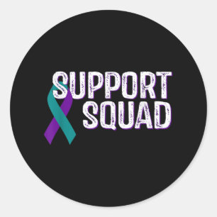 Sticker Rond Ruban de sensibilisation à la prévention du suicid