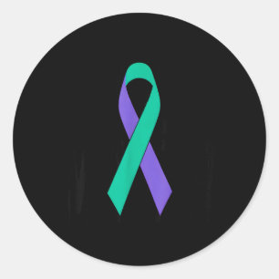 Sticker Rond Ruban de sensibilisation à la prévention Soutien