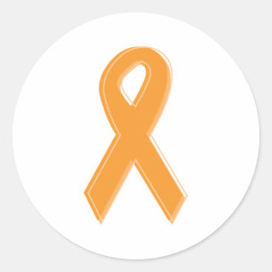Sticker Rond Ruban de sensibilisation à l'orange