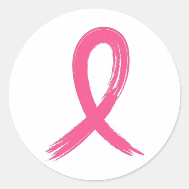 Sticker Rond Ruban de sensibilisation au cancer (Devant)