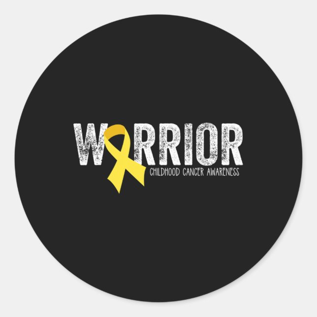 Sticker Rond Ruban de sensibilisation au cancer chez l'enfant K (Devant)