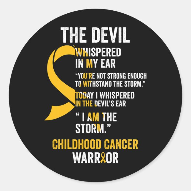 Sticker Rond Ruban de sensibilisation au cancer de l'enfance s1 (Devant)