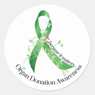 Sticker Rond Ruban de sensibilisation au don d'organes