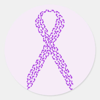 Sticker Rond Ruban de sensibilisation aux pieds violets
