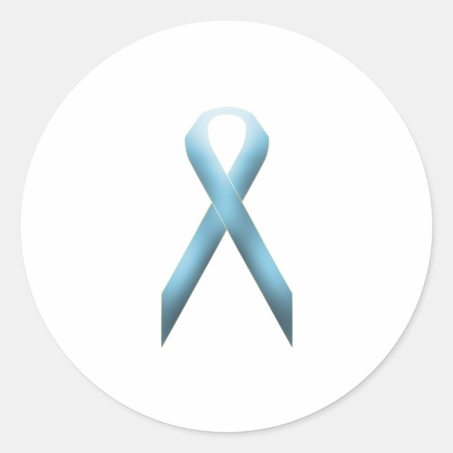 Sticker Rond Ruban de sensibilisation bleu clair (Devant)