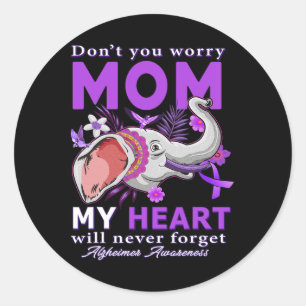 Sticker Rond Ruban de sensibilisation Heimerheimer Mon coeur ne