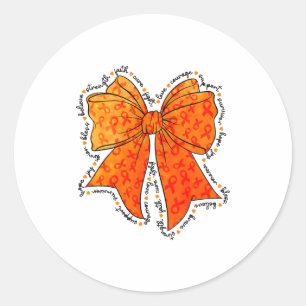 Sticker Rond Ruban de sensibilisation orange soutenant la sclér