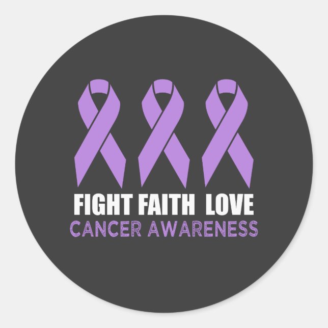 Sticker Rond Ruban de soutien à la sensibilisation au cancer (Devant)