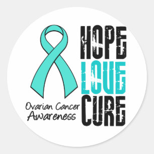 Sticker Rond Ruban de traitement d'amour d'espoir de Cancer