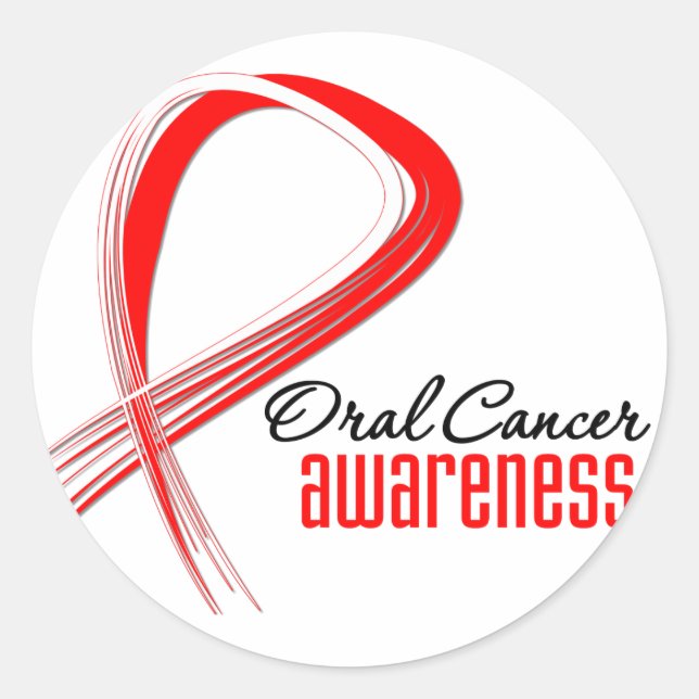 Sticker Rond Ruban du groupe de sensibilisation au cancer oral (Devant)
