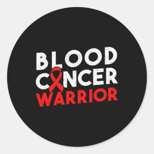 Sticker Rond Ruban du guerrier du cancer du sang 2