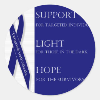 Sticker Rond Ruban Indigo. - Soutien, Lumière, Espoir. -DBI