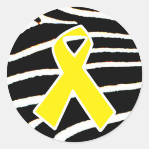 Sticker Rond Ruban jaune