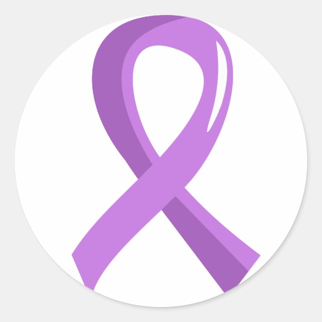 Sticker Rond Ruban Lavande Générale Cancer 3 (Devant)
