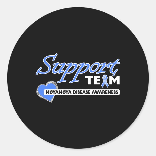 Sticker Rond Ruban Moyamoya Maladie Sensibilisation Blue Suppor (Devant)