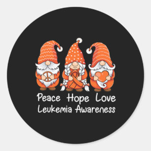 Sticker Rond Ruban orange Les Gnomes soutiennent la survivante 