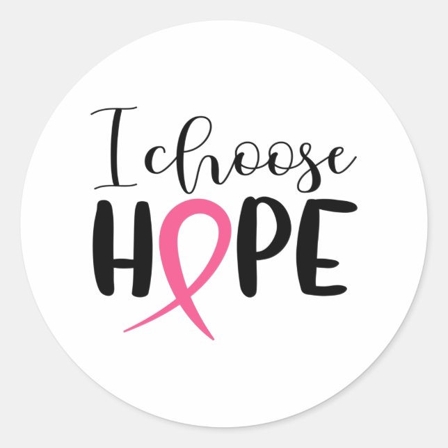 Sticker Rond Ruban pour cancer du sein (Devant)