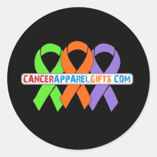 Sticker Rond Ruban pour cause v5 - CancerApparelGifts.Com