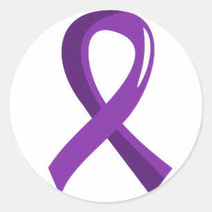 Sticker Rond Ruban pourpre 3 de Cancer pancréatique
