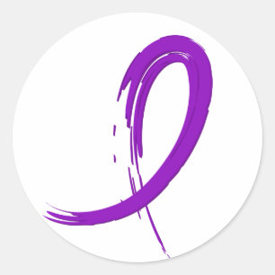 Sticker Rond Ruban pourpre A4 de la fibrose kystique