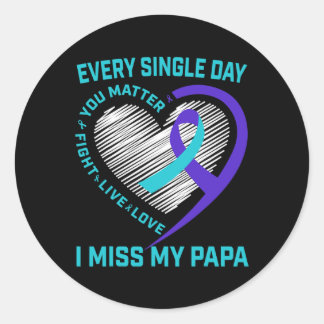 Sticker Rond Ruban pourpre Vous Problème Papa Sensibilisation a