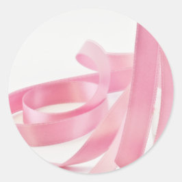 Sticker Rond Ruban rose