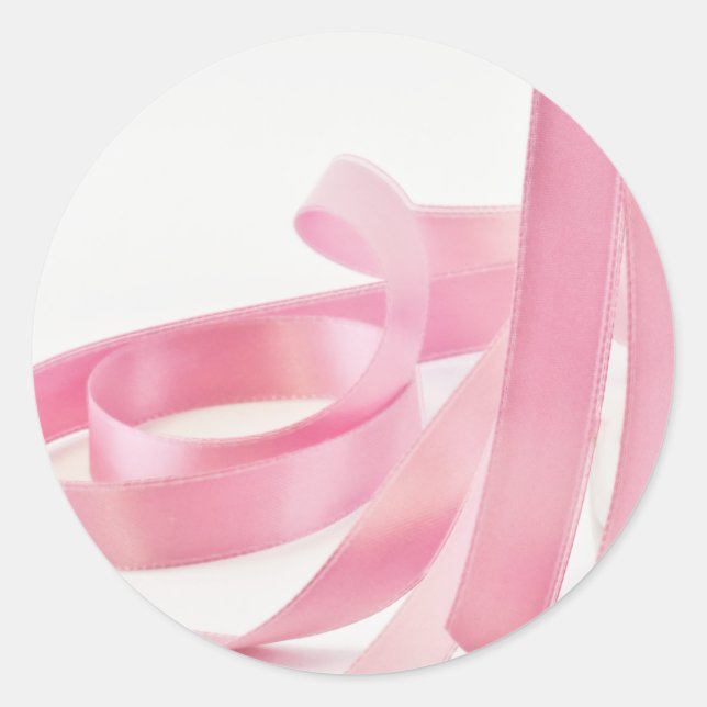 Sticker Rond Ruban rose (Devant)