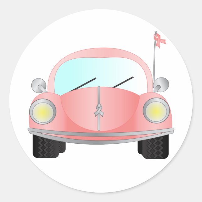 Sticker Rond Ruban rose (Devant)