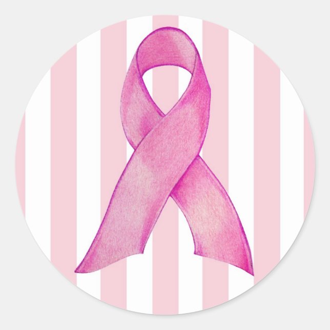 Sticker Rond Ruban rose (Devant)
