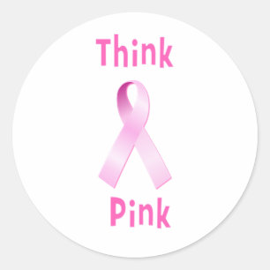 Sticker Rond Ruban rose - rose épais