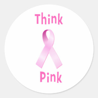 Sticker Rond Ruban rose - rose épais