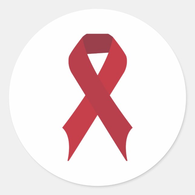 Sticker Rond Ruban rouge (Devant)