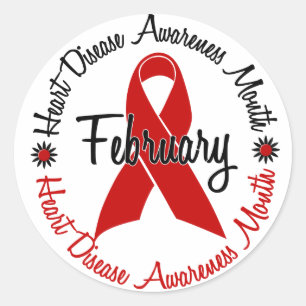 Sticker Rond Ruban rouge 1,3 de mois de conscience de maladie