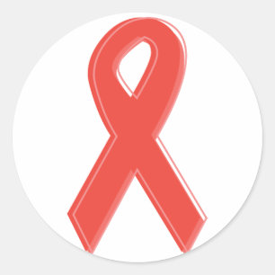 Sticker Rond Ruban rouge de conscience