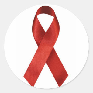 Sticker Rond Ruban rouge VIH/sida