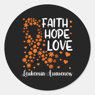 Sticker Rond Ruban Sang Cancer Faith Hope Love Leukemia Awar