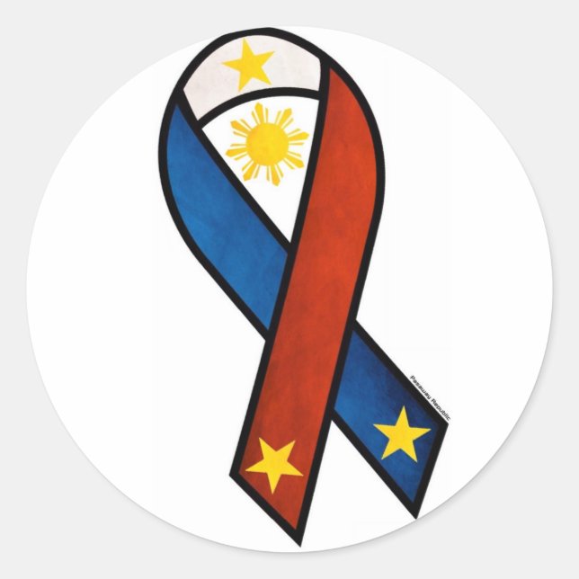 Sticker Rond Ruban "soutien" philippin (Devant)