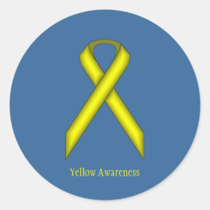 Sticker Rond Ruban standard jaune par Kenneth Yoncich