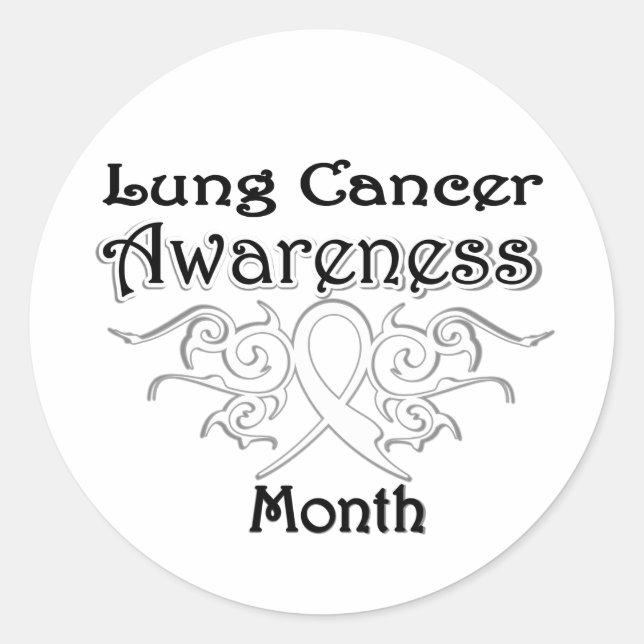 Sticker Rond Ruban tribal - Mois de sensibilisation au cancer d (Devant)