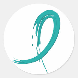 Sticker Rond Ruban Turquoise A4 du PCOS