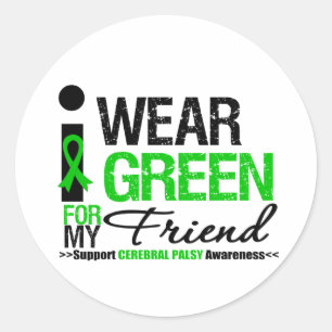 Sticker Rond Ruban vert d'usage de l'infirmité motrice