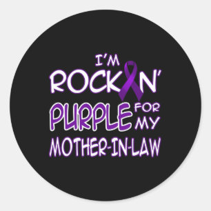 Sticker Rond Ruban Violet Rockin' pour la sensibilisation à l'é