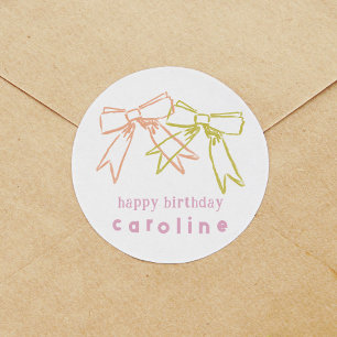 Sticker Rond Rubans et vaches Anniversaire