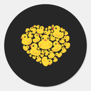 Sticker Rond Rubber Duck He Quack Ducky'S Day