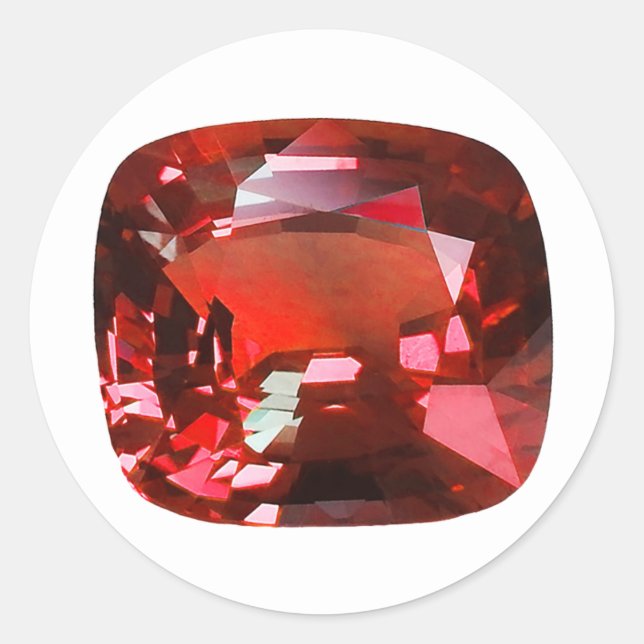Sticker Rond Ruby Gemstone Red (Devant)