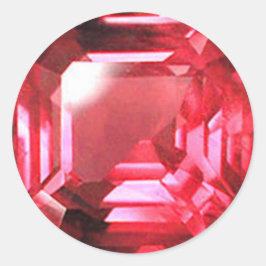 Sticker Rond Ruby Gemstone rose