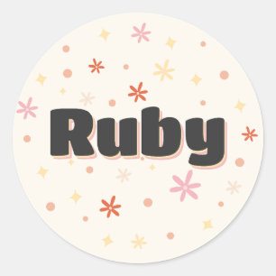 Sticker Rond Ruby nom joli design